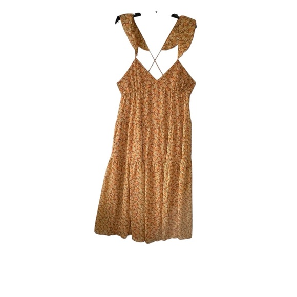 Madewell Georgette Ruffle-Sleeve Tiered Midi Dress in Daisy Meadow. Sz: 14 - Picture 4 of 11